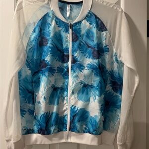 Fabletics Blue Floral Mesh Jacket